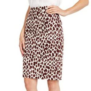 J. Crew 2 Pencil® skirt in giraffe print bi-stretch cotton NWT